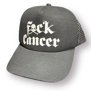 F*ck Cancer Black Snapback Hat Mesh Back Funny Black‎ Hat OSFM